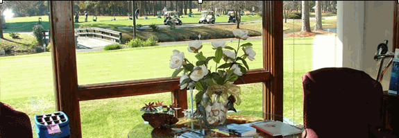Image: View of course from inside restaurant