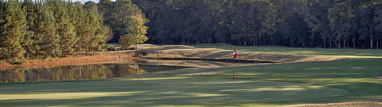 Image: On green looking back at fairway and water hazzard
