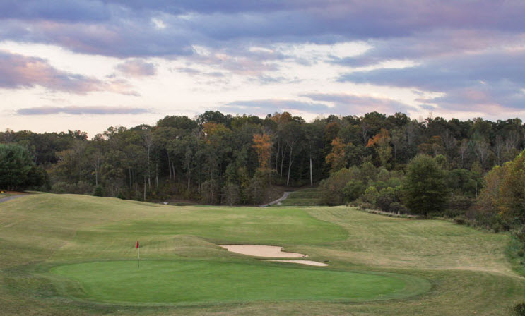 Image: Lone sand trap in center of fairway at Salem Glen Country Club | Clemmons NC
