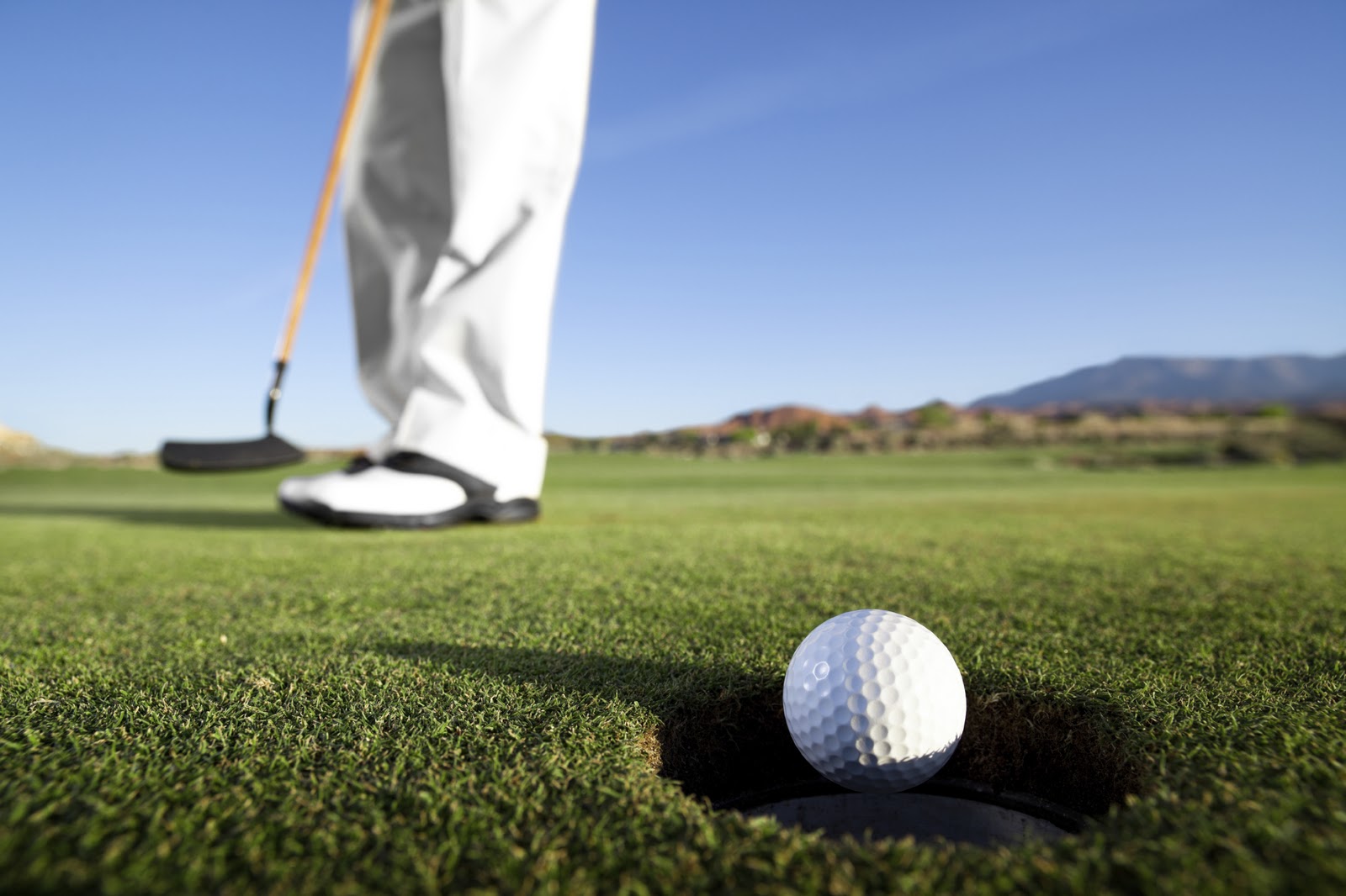 Golfer Sinking A Putt Image: Golfer sinking a putt