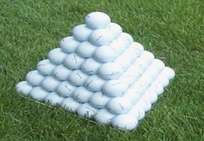 Image: Golf balls stacked in a pyramid